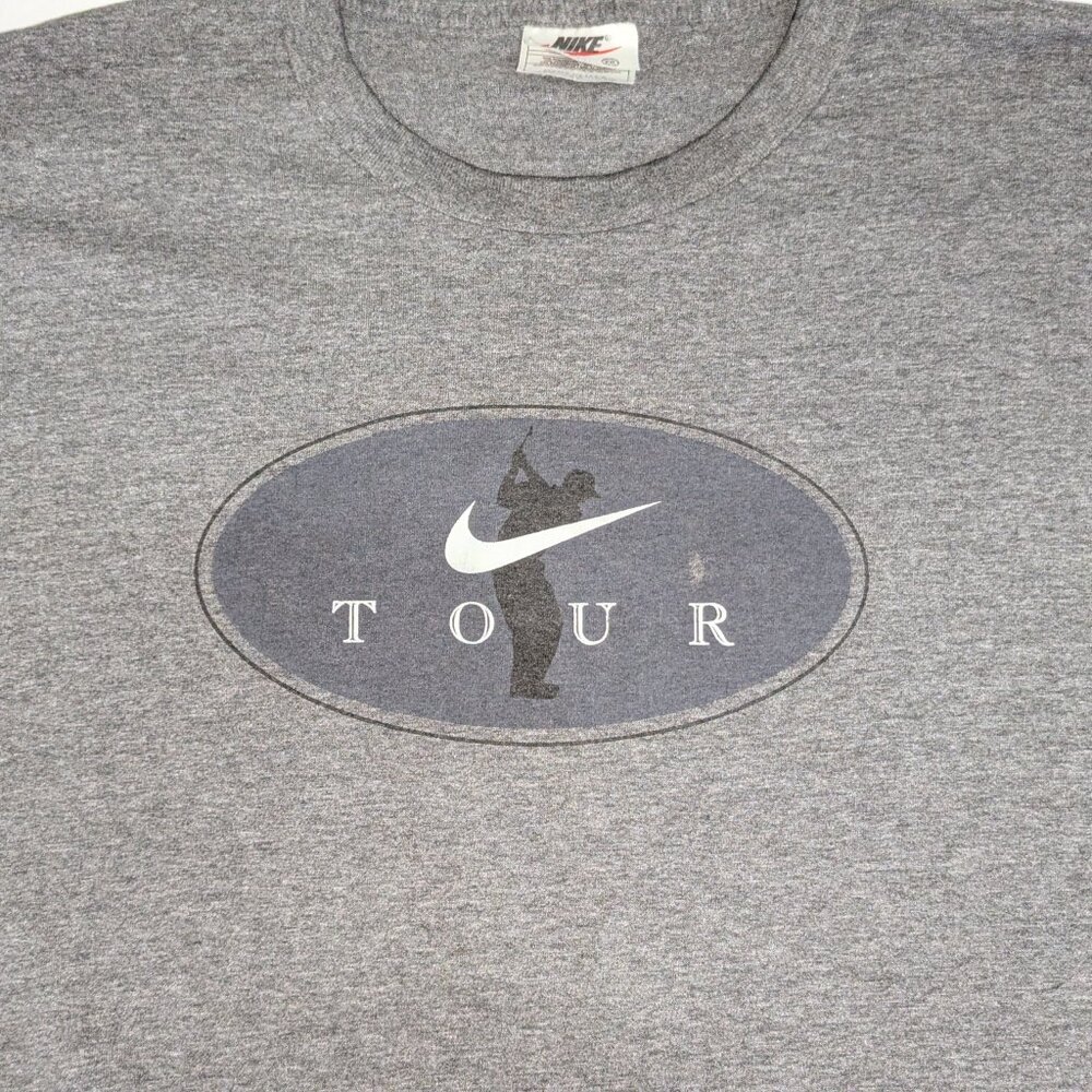 Vintage Nike Tour T Shirt 90s Gray Size XXL USA